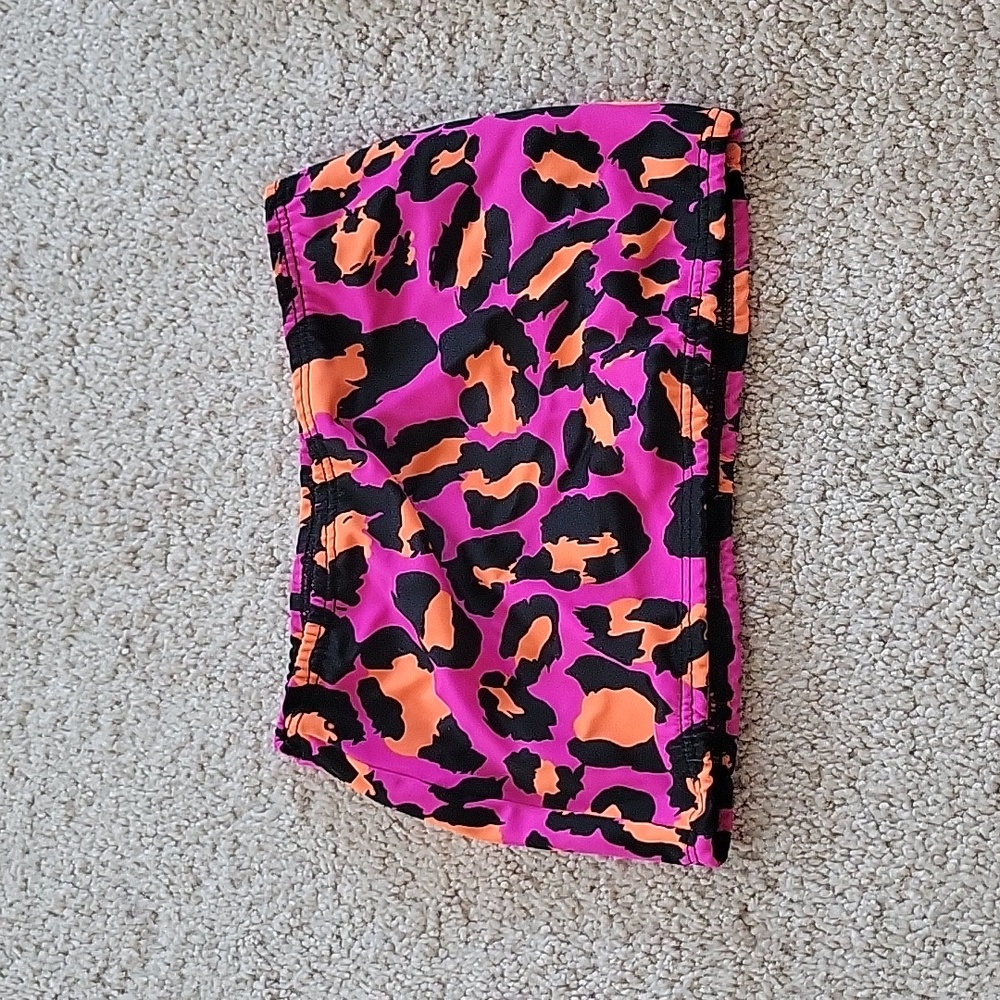 Tube top, hot pink leopard print